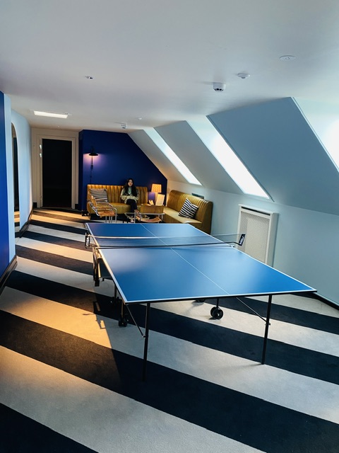 Funky ping pong room in Danish hotel 