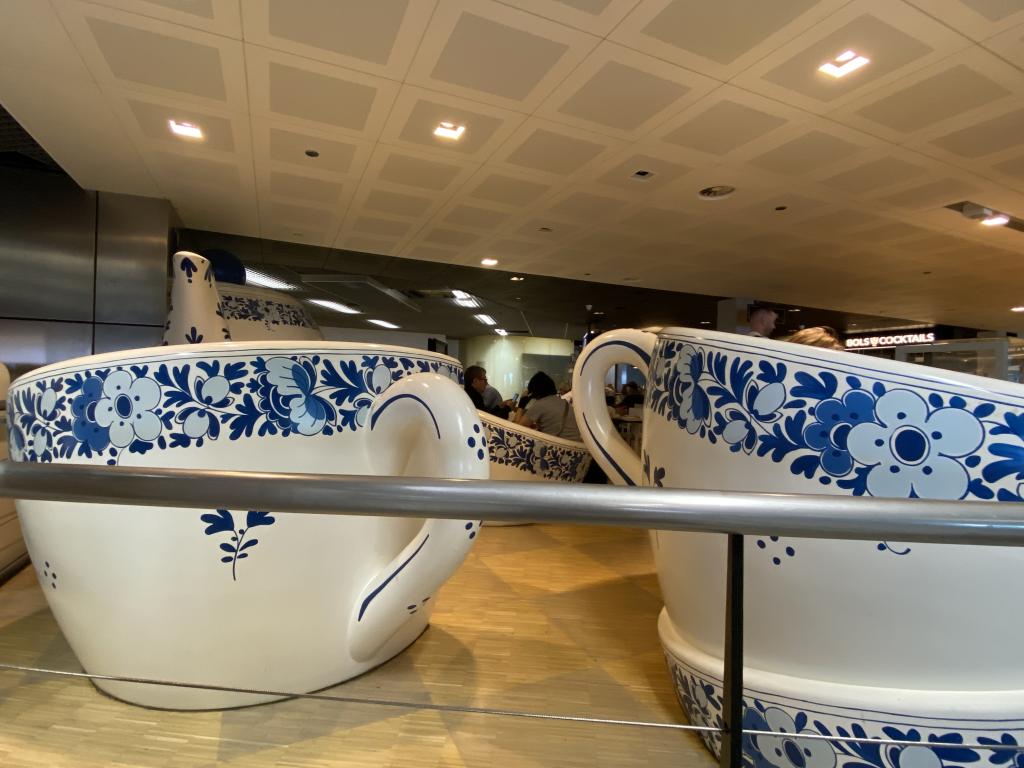 Very large coffee cup booths.